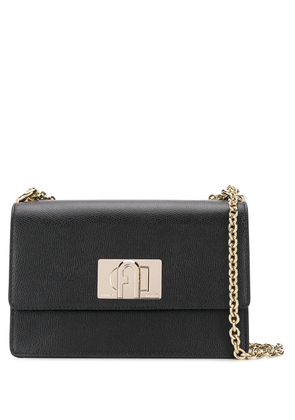 Furla monogram clasp crossbody bag - Black
