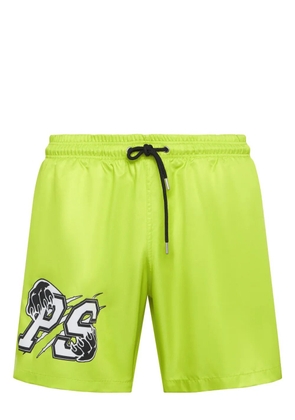 Plein Sport logo-print swim shorts - Green