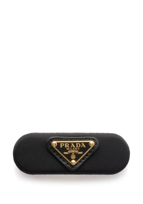 Prada enamel-logo hair clip - Black