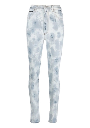 Philipp Plein high-waisted tie-dye jeggings - Blue