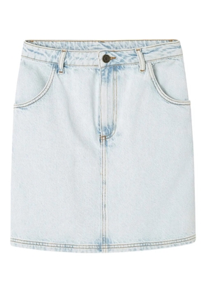 American Vintage denim logo-patch mini skirt - Blue