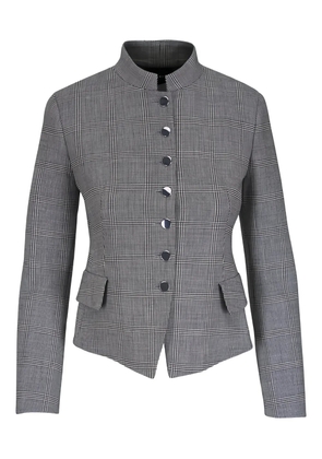 Akris Deva checked stand-collar jacket - Grey