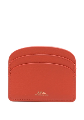 A.P.C. logo-lettering card holder - Red