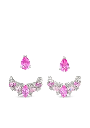 Anabela Chan 18kt white gold Twinkle Ear Jackets sapphire and diamond earrings - Silver