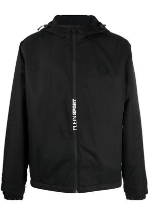Plein Sport zip-up hooded jacket - Black