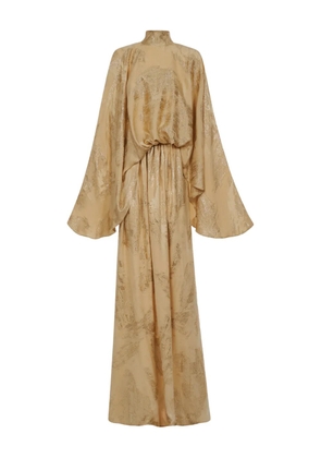 Taller Marmo Lamarr long-sleeve high-neck maxi dress - Gold