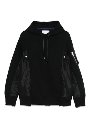 sacai panelled zip-detail hoodie - Blue