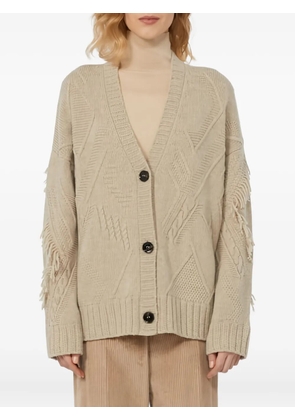 Weekend Max Mara fringed cardigan - Neutrals