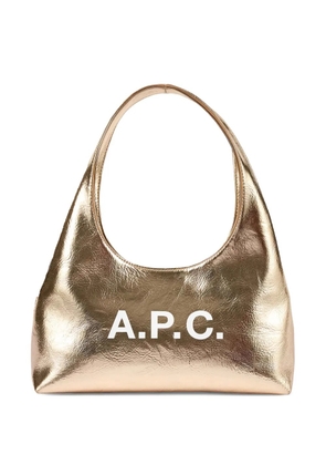 A.P.C. mini Ninon metallic logo shoulder bag - Gold