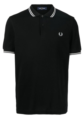 Fred Perry embroidered-logo short-sleeved polo shirt - Black
