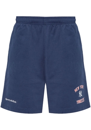 Sporty & Rich x 47 x New York Yankees logo-print track shorts - Blue