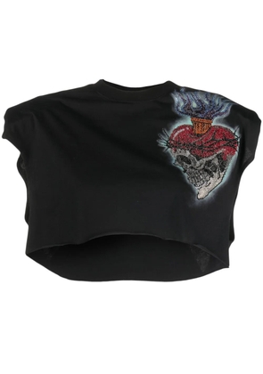 Philipp Plein Love Tattoo cropped T-shirt - Black