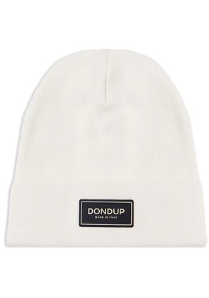 DONDUP logo-patch knitted beanie - White