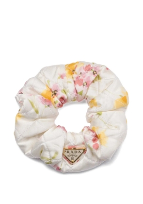 Prada floral-print scrunchie - White