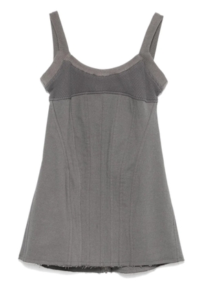 Elena Velez waffle-knit corset mini dress - Grey