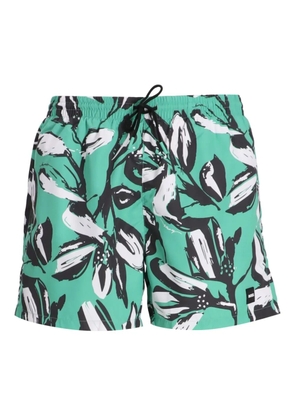 BOSS floral-print swim shorts - Green