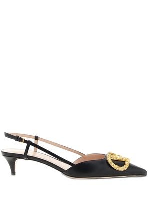 Valentino Garavani 40mm embellished slingback heeled pumps - Black