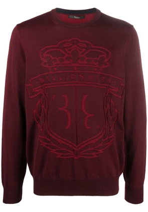 Billionaire logo-print wool pullover - Red