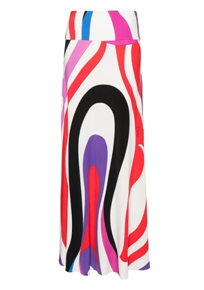 PUCCI Marmo-print long skirt - White