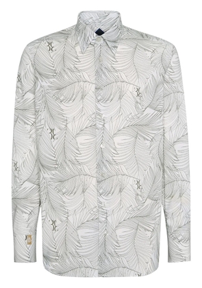Billionaire leaf-print linen shirt - Grey