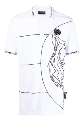 Plein Sport tiger-print polo shirt - White