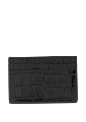 TOM FORD crocodile shiny leather card holder - Black