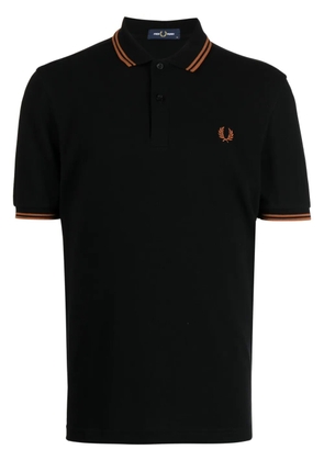 Fred Perry embroidered-logo polo shirt - Black
