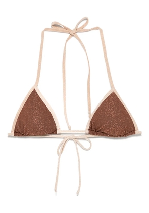 MC2 Saint Barth Leah lurex triangle bikini top - Brown