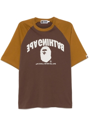 A BATHING APE® College Relaxed Fit Raglan Tee - Brown