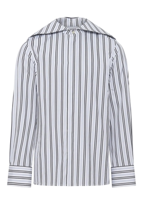 Marine Serre striped poplin shirt - Blue