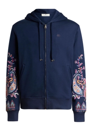 ETRO floral paisley-print hoodie - Blue