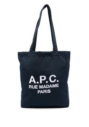 A.P.C. Lou Rue canvas tote bag - Blue