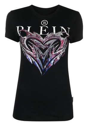 Philipp Plein crystal-embellished logo-print T-shirt - Black