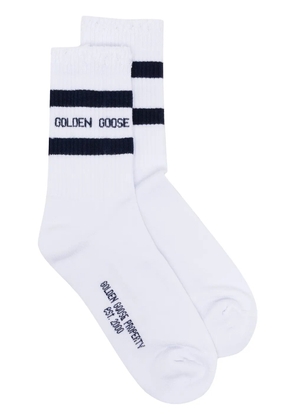 Golden Goose stripe trim ribbed socks - White