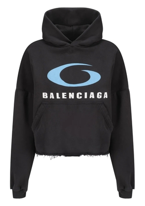 Balenciaga logo-print hoodie - Black