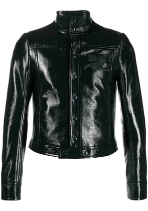 Courrèges button-up faux-leather jacket - Green