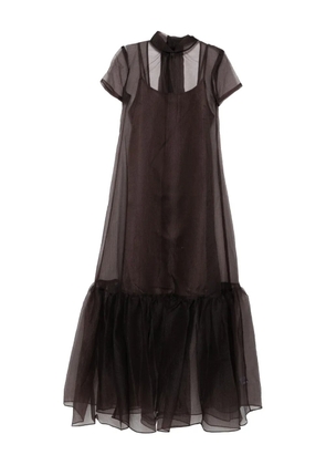 STAUD semi-sheer dress - Brown