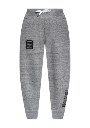 DSQUARED2 Gym Dean drawstring logo tack pants - Grey