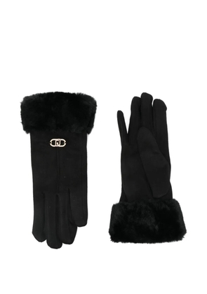 LIU JO faux-fur cuff gloves - Black