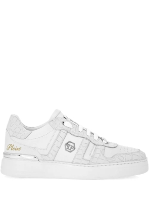Philipp Plein crocodile-effect leather trainers - White