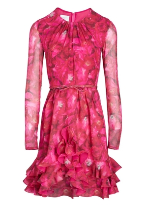 Giambattista Valli Rose Mania-print silk-georgette dress - Pink