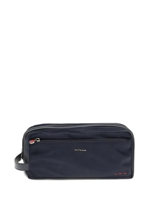 Kiton logo-lettering wash bag - Blue
