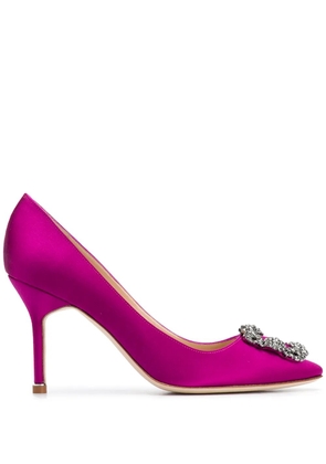 Manolo Blahnik 90mm Hangisi jewel buckle pumps - Pink