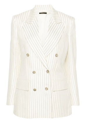 TOM FORD striped double-breasted twill blazer - Neutrals