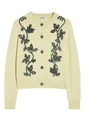 Jil Sander embroidered cardigan - Yellow