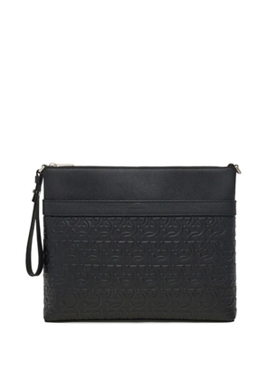Ferragamo embossed-Gancini clutch bag - Black