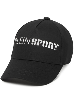 Plein Sport logo-print cotton baseball cap - Black