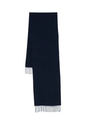 BOSS fringed wool scarf - Blue
