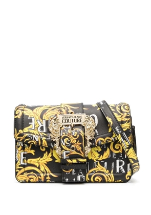 Versace Jeans Couture Barocco-print buckle-detail crossbody bag - Black