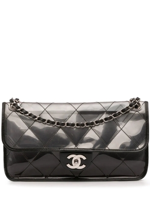 CHANEL Pre-Owned 2006-2008 Stitched PVC and Calfskin Naked Flap shoulder bag - Black